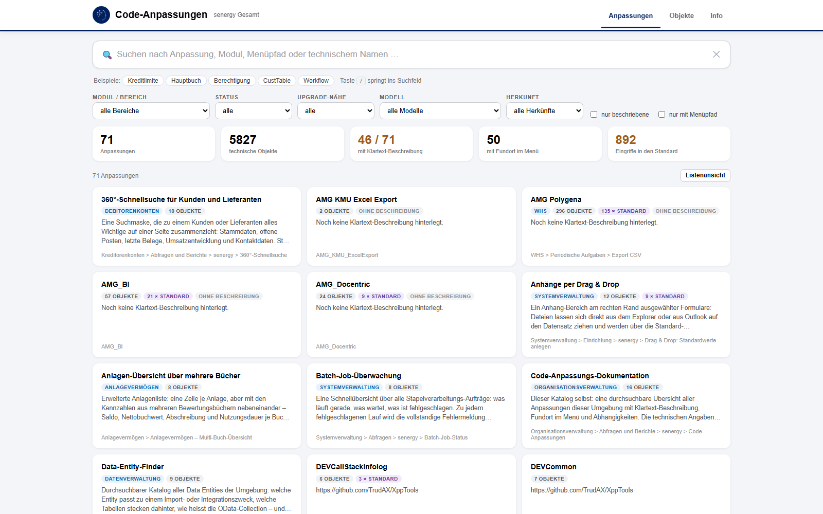 Code-Anpassungs-Doku in Dynamics 365
