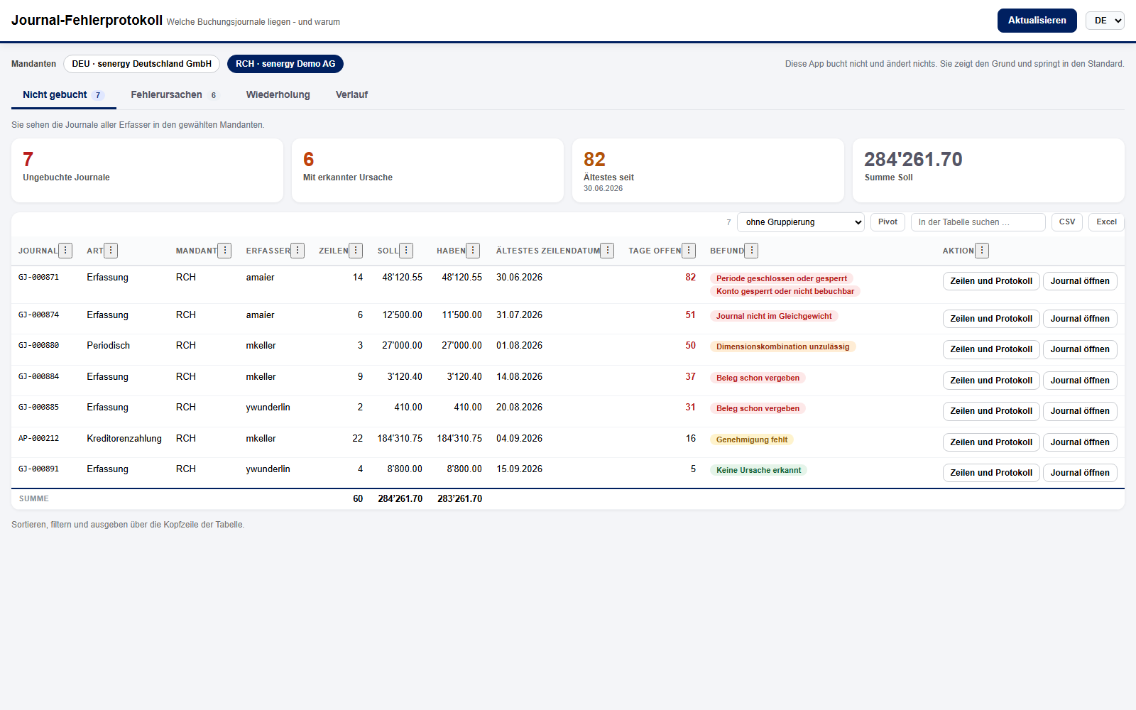 Journalfehler in Dynamics 365