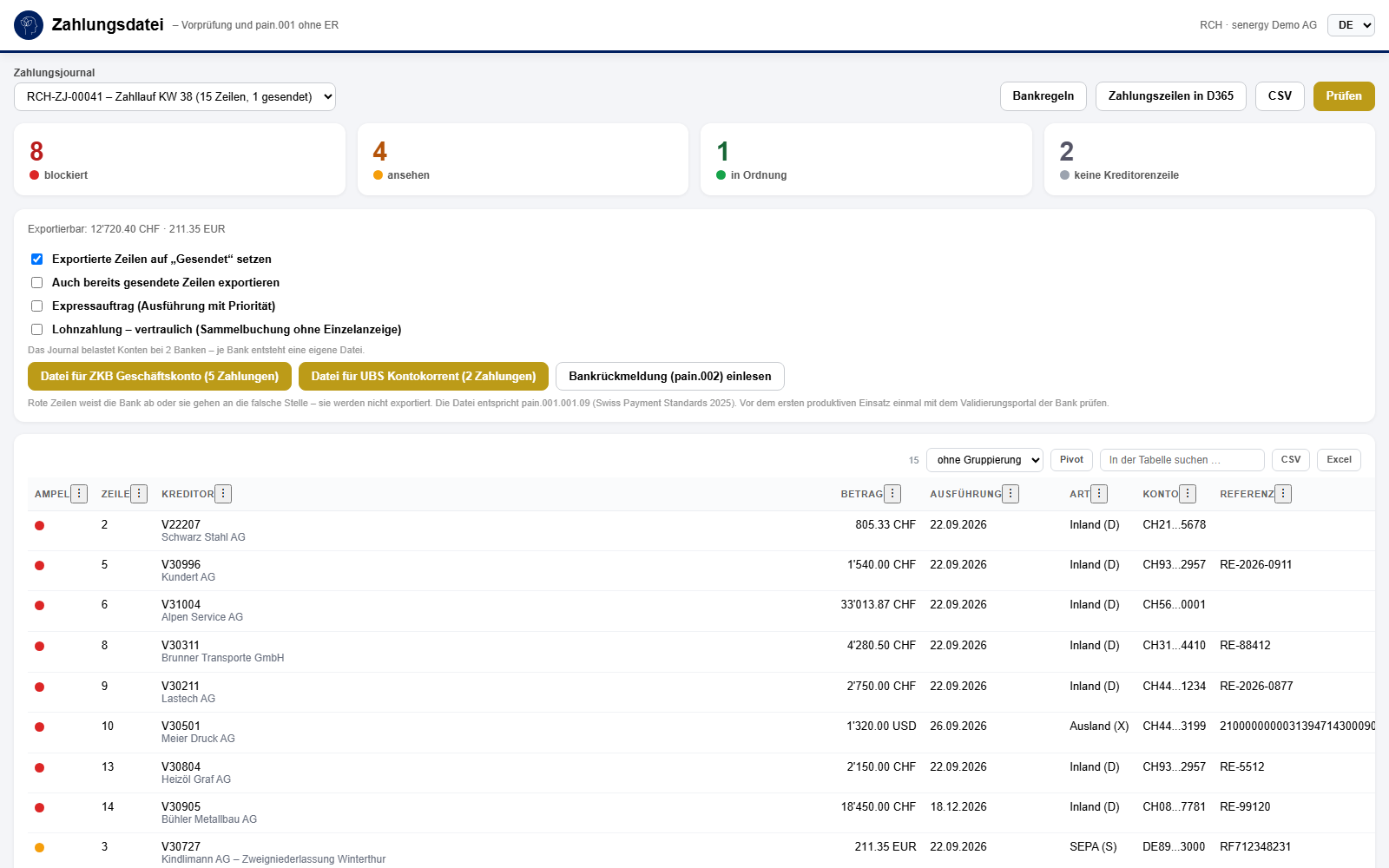 Zahlungsdatei in Dynamics 365