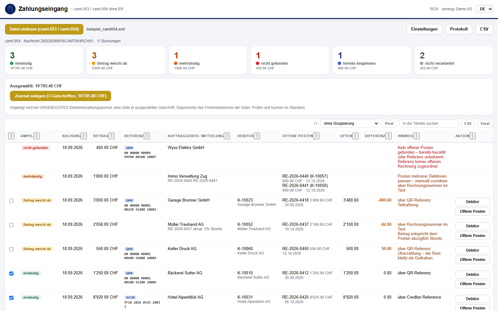 Zahlungseingang in Dynamics 365