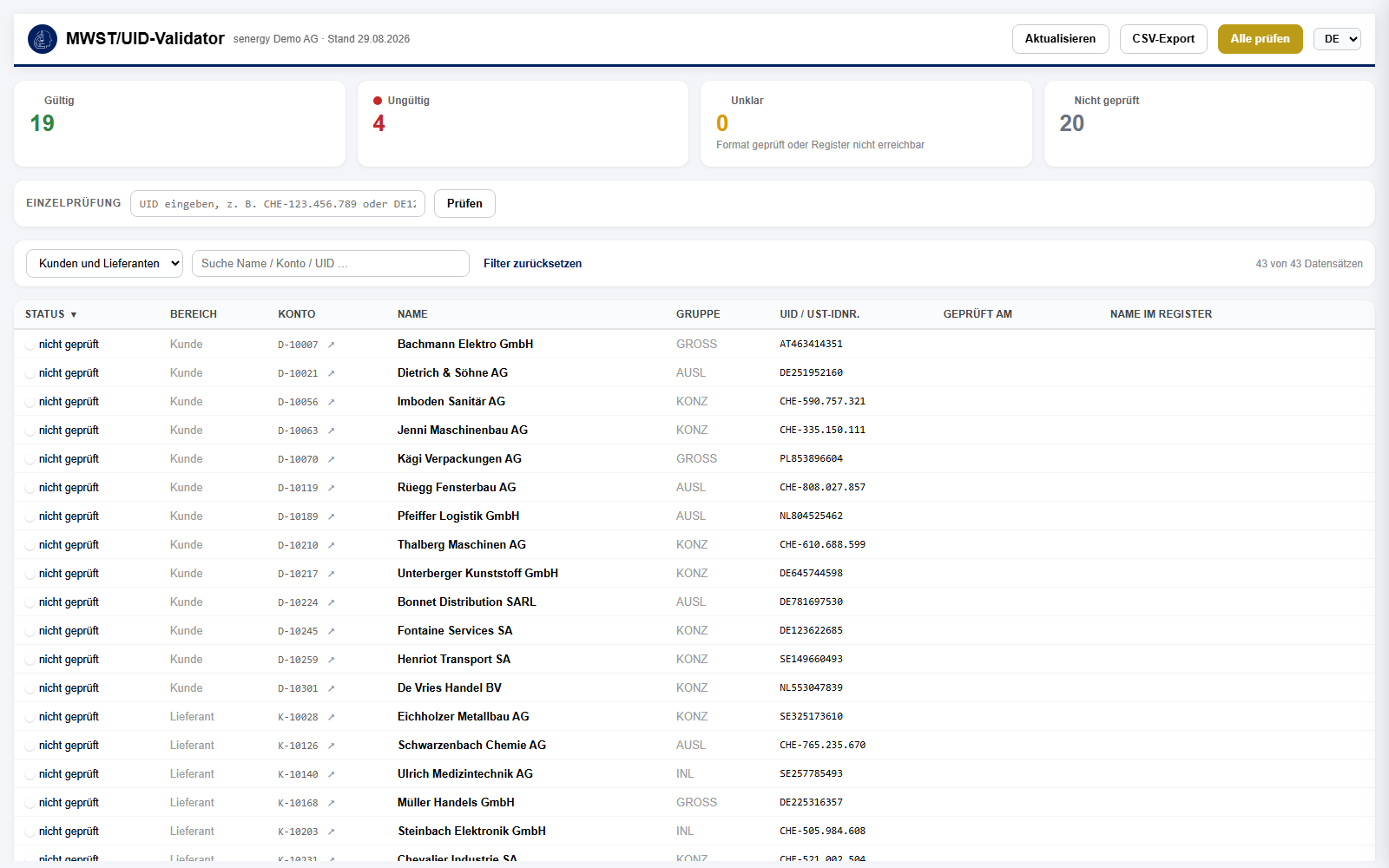 MWST/UID-Validator in Dynamics 365