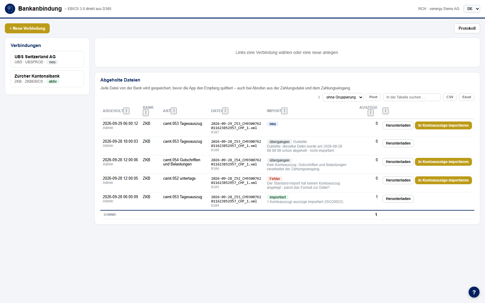 Bankanbindung in Dynamics 365