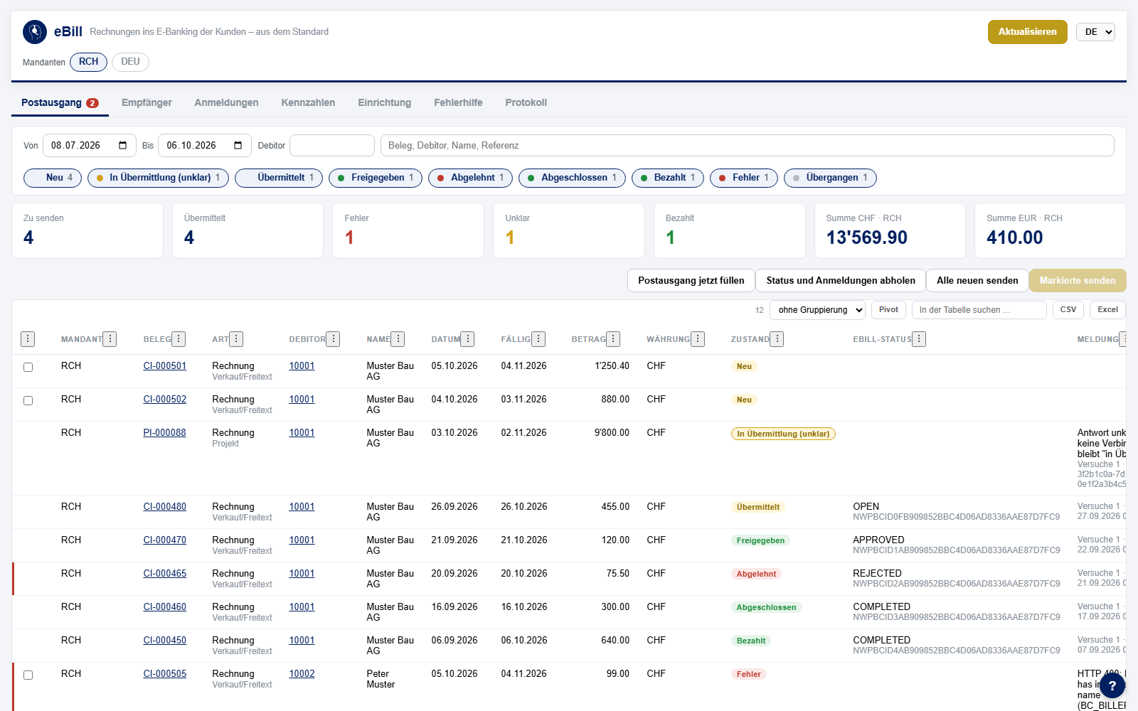 eBill in Dynamics 365