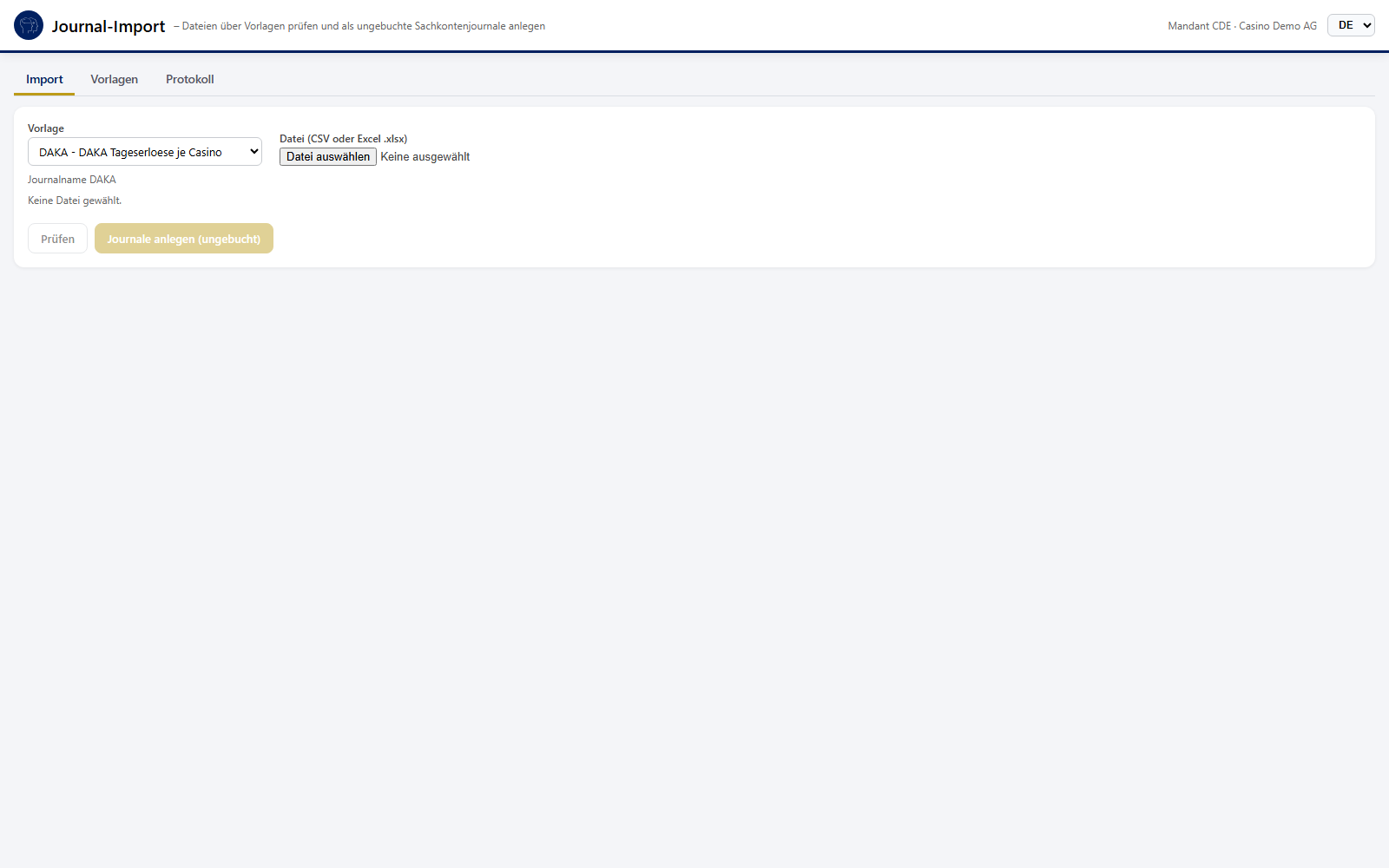 Journal-Import in Dynamics 365